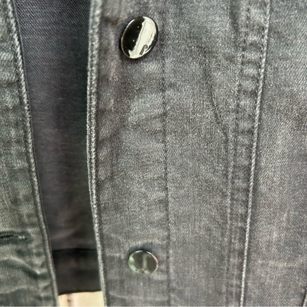 💋J Brand black charcoal denim jean jacket 🧥 XS worn 2x - Picture 5 of 9